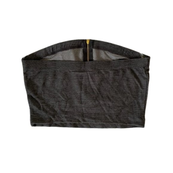 Tube Top - Knit Stretch Denim with front Zip. Medium and Large Sizes. NWT - Picture 4 of 7